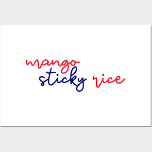 mango sticky rice - Thai red and blue - Flag color Posters and Art